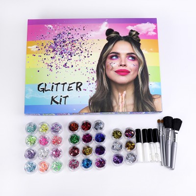 Multi-color Super holographic cosmetic chunky glitter kit for decoration