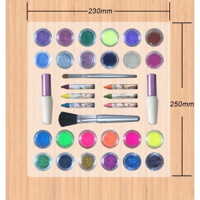 2019 MOST POPULAR Glitter Tattoo Kit with 20 or 24 Glitters, Stencils, Crayons