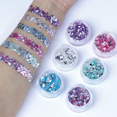 Holographic cosmetic candy color Chunky Glitter for Face Eyes and Hair Makeup Glitter